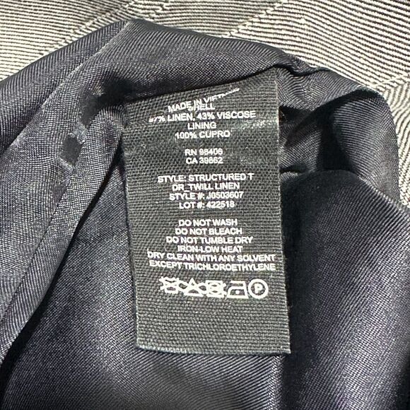 Theory Structured Shift Dress Women's Small Gray Linen Twill Cap Sleeve NWT $395 - Picture 10 of 11